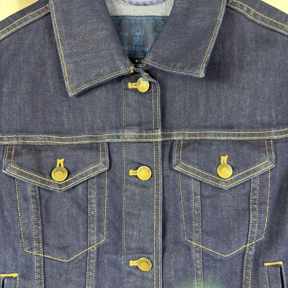 VPatagonia Dark Wash Blue Denim Jean Trucker Jacket #1284 Size SM - Picture 3 of 6